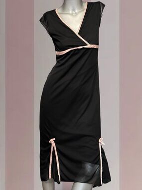 Ruby Rox Y2K Black/Pink Coquette Bow Midaxi Dress